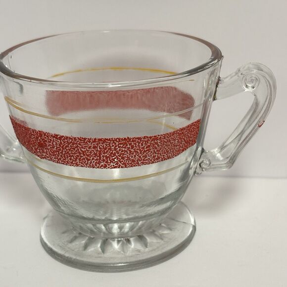 1940's KENT Glass Vacuum Coffee Cream & Sugar Red Frost Set Chicago - Picture 13 of 13